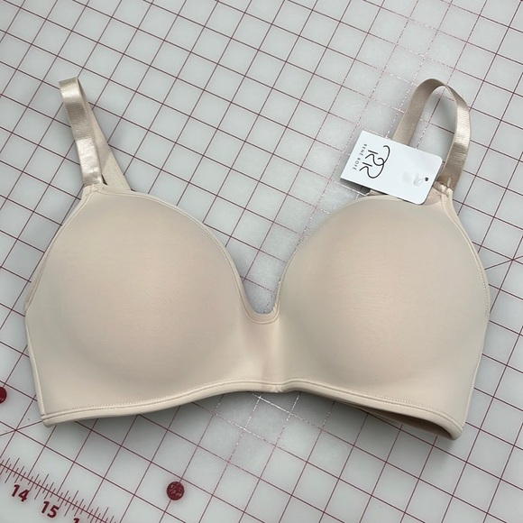 RENE ROFE NWT Beige 3 Hook Comfort Molded Padded Cup Wire Free Bra SZ 36D - Picture 3 of 10